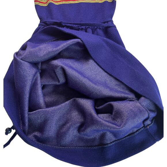 Vintage Little World Girls Size 10 Red Navy Striped Sweater Dress - Picture 5 of 9